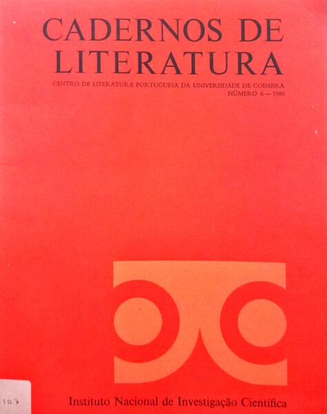 CADERNOS DE LITERATURA, N.º 6, 1980.