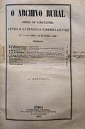 ARCHIVO (O) RURAL, N.º 1, JULHO, 1868.