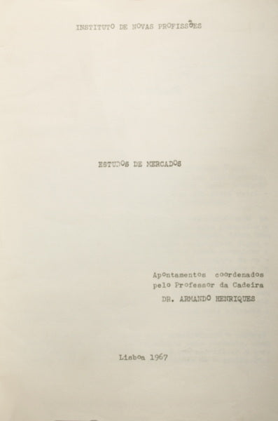 ESTUDOS DE MERCADOS.