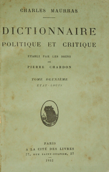 DICTIONNAIRE POLITIQUE ET CRITIQUE. TOME DEUXIÈME.