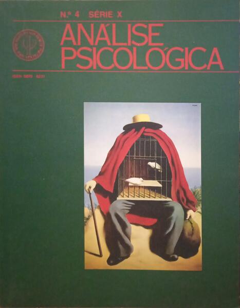 ANÃ?LISE PSICOLÓGICA, N.º 4 SÉRIE X, OUTUBRO-DEZEMBRO 1992.