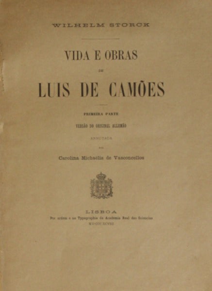 VIDA E OBRAS DE LUÃ?S DE CAMÕES.