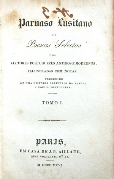 PARNASO LUSITANO OU POESIAS SELECTAS, [6 VOLUMES]