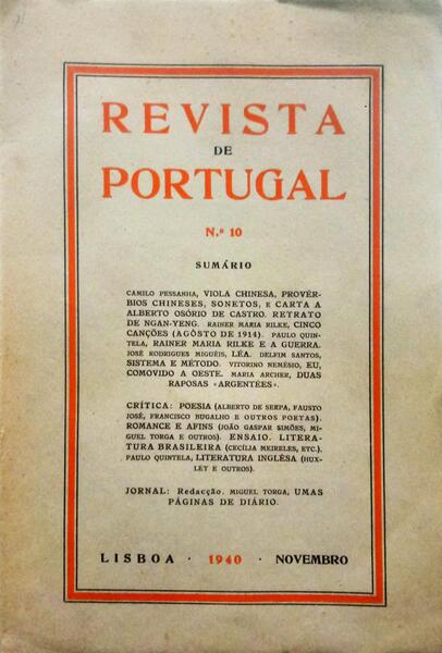 REVISTA DE PORTUGAL, N.º 10, NOVEMBRO 1940.