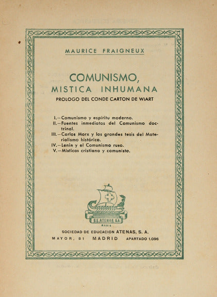 COMUNISMO, MISTICA INHUMANA.