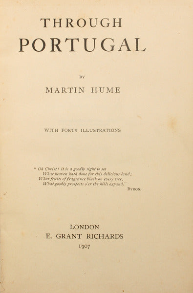 HUME. (Martin) THROUGH PORTUGAL.