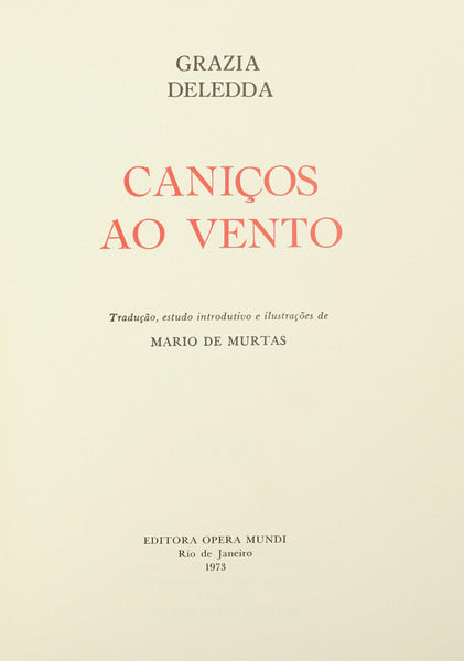 DELEDDA. (Grazia) CANIÇOS AO VENTO.