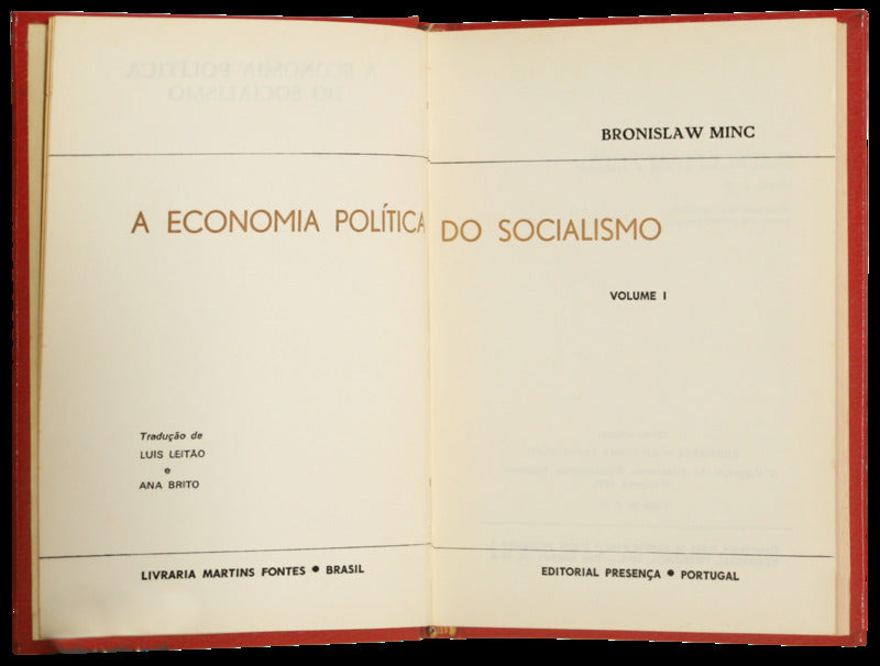 MINC. (Bronislaw) A ECONOMIA POLÍTICA DO SOCIALISMO.