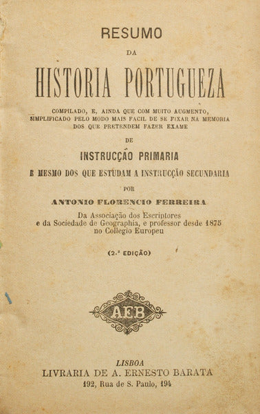 RESUMO DA HISTÓRIA PORTUGUEZA.