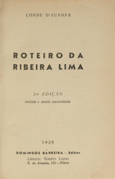 ROTEIRO DA RIBEIRA LIMA. [2.Âª EDIÃ‡ÃƒO]