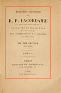 LACORDAIRE. (R. P.) PENSÉES CHOISIES.