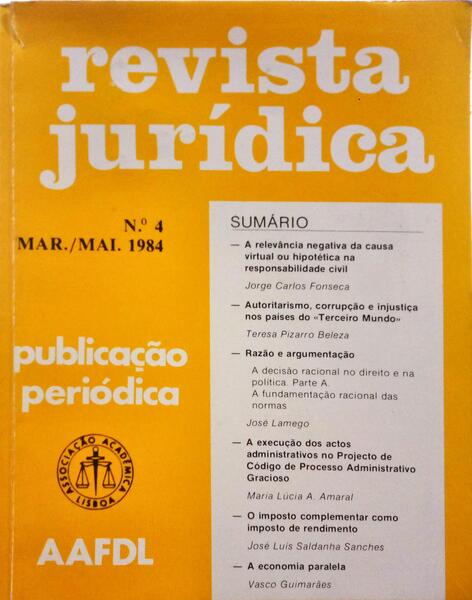 REVISTA JURÍDICA N.º 4, MARÇO-MAIO 1984.