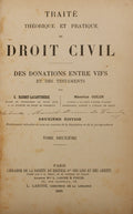 BAUDRY-LACANTINERIE. (G.) e Maurice Colin. TRAITÉ THÉORIQUE ET PRATIQUE DE DROIT CIVIL. DES DONATIONS ENTRE VIFS ET DES TESTAMENTS. [2VOLS.]
