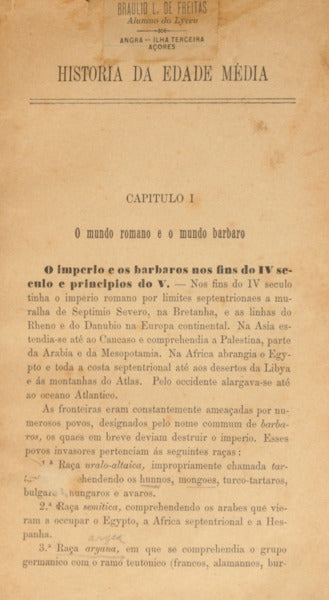 ALMEIDA. (Fortunato de) HISTORIA DA EDADE MÉDIA, MODERNA E CONTEMPORANEA.