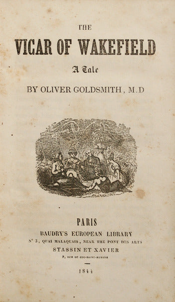 GOLDSMITH. (Oliver) THE VICAR OF WAKEFIELD.
