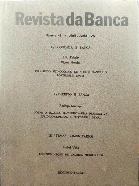 REVISTA DA BANCA, N.º 42, ABRIL/JUNHO 1997.