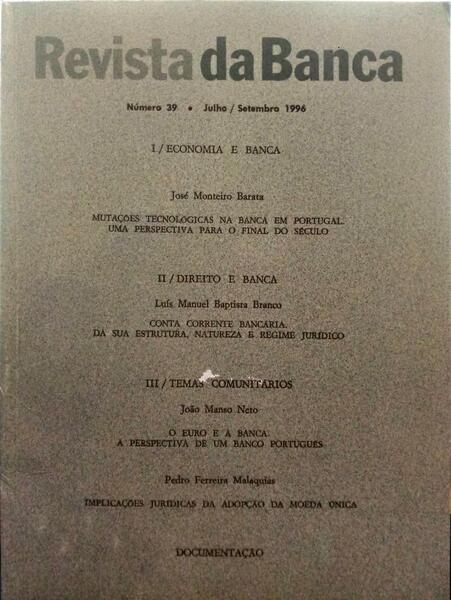 REVISTA DA BANCA, N.º 39, JULHO/SETEMBRO 1996.
