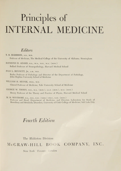 HARRISON. (T. R.) et al. PRINCIPLES OF INTERNAL MEDICINE.