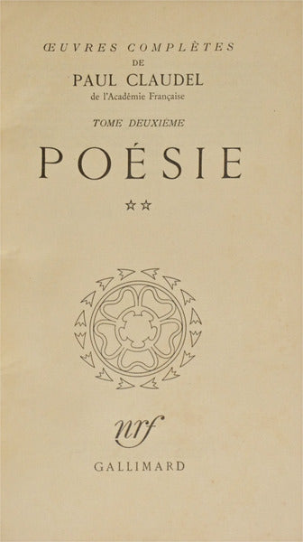 CLAUDEL. (Paul) POÉSIE, II.
