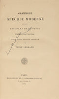 LEGRAND. (Émile) GRAMMAIRE GRECQUE MODERNE.