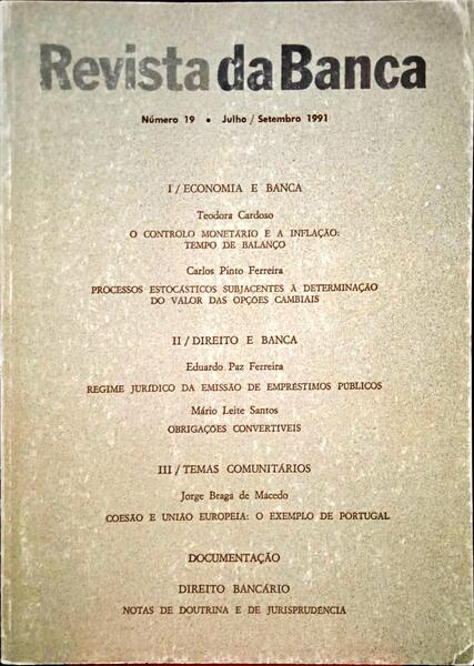 REVISTA DA BANCA, N.º 19, JULHO / SETEMBRO 1991.