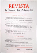 REVISTA DA ORDEM DOS ADVOGADOS ANO 64 - I/II, NOVEMBRO 2004.