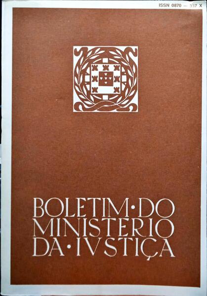 BOLETIM DO MINISTÉRIO DA JUSTIÇA, N.º 395, ABRIL 1990.