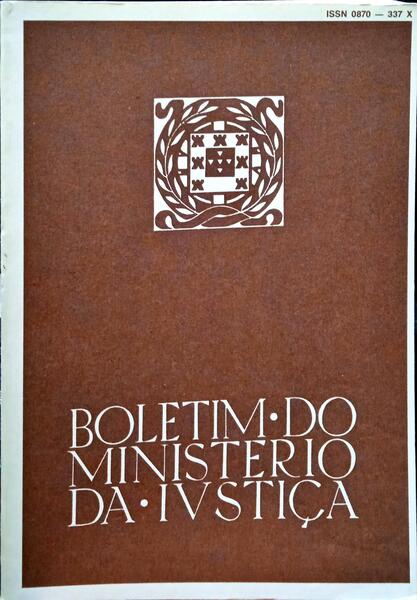 BOLETIM DO MINISTÉRIO DA JUSTIÇA, N.º 387, JUNHO 1989.
