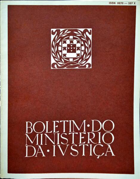 BOLETIM DO MINISTERIO DA JUSTIÇA, N.º 358, JULHO 1986.