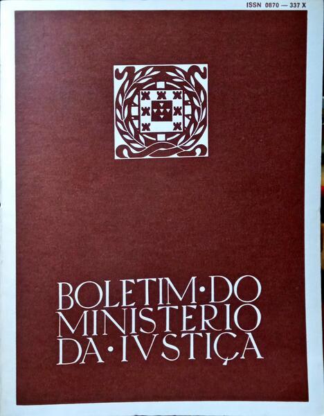 BOLETIM DO MINISTERIO DA JUSTIÇA, N.º 363, FEVEREIRO 1987.
