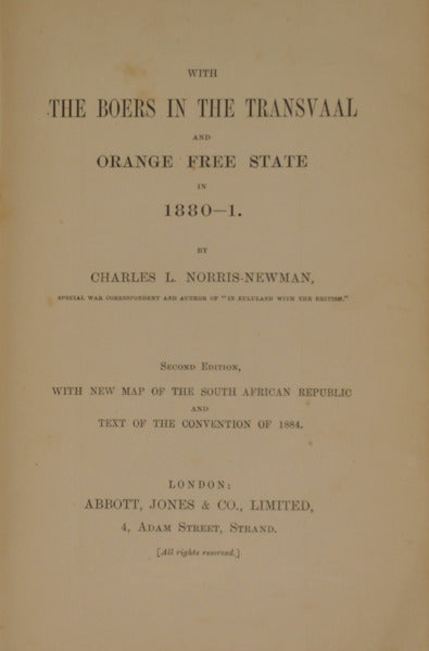 WITH THE BOERS IN THE TRANSVAAL AND ORANGE FREE STATE IN 1880-1.