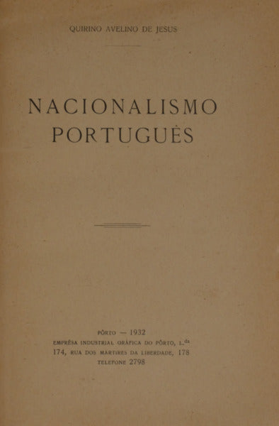 AVELINO DE JESUS. (Quirino) NACIONALISMO PORTUGUÊS.