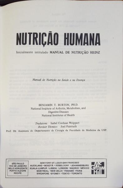 NUTRIÇÃO HUMANA.