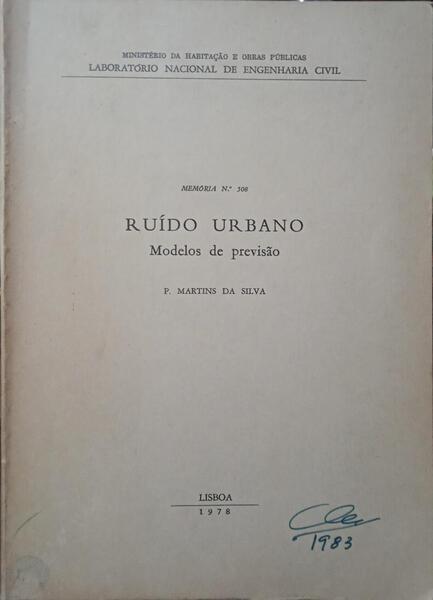 RUÃDO URBANO, MODELOS DE PREVISÃƒO.