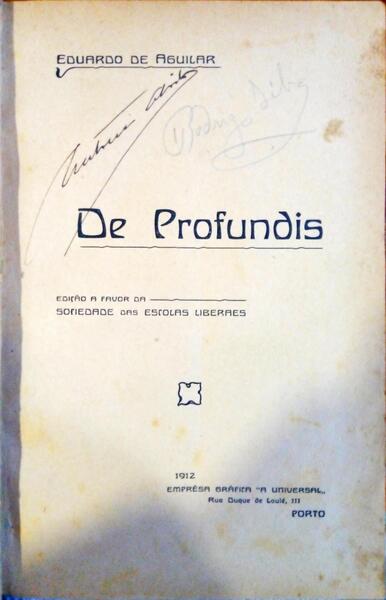 AGUILAR. (Eduardo de) DE PROFUNDIS.