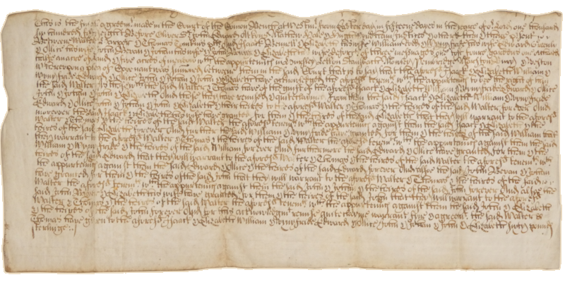 MANUSCRITO, SÃ‰C. XVII - MANUSCRIPT, 17TH CENTURY. FINE OF LANDS BETWEEN HARPER & BENNET. [HURSLEY - ENGLAND]