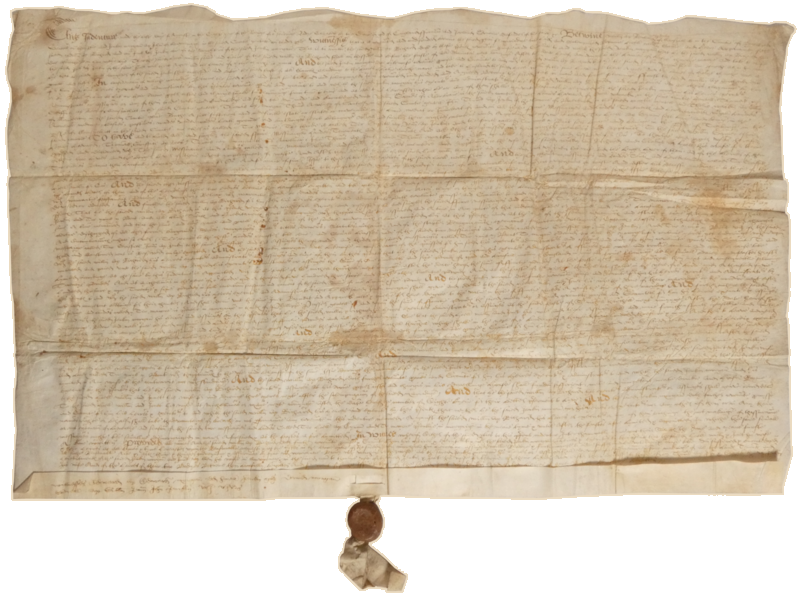 MANUSCRITO, SÃ‰C. XVI - MANUSCRIPT. 16TH CENTURY. FEOFFMENT BETWEEN RICHARD & JOHN. [TRALLONG - WALES]