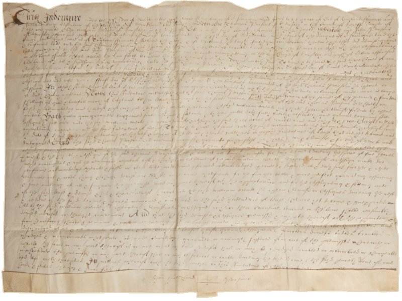 MANUSCRITO, SÃ‰C. XVII - MANUSCRIPT, 17TH CENTURY. BARGAIN AND SALE BETWEEN PARSONS & MEATE. [HEREFORD - ENGLAND]