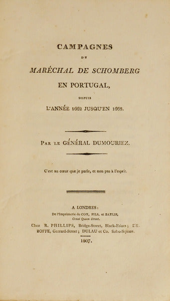 CAMPAGNES DU MARÉCHAL DE SCHOMBERG EN PORTUGAL,