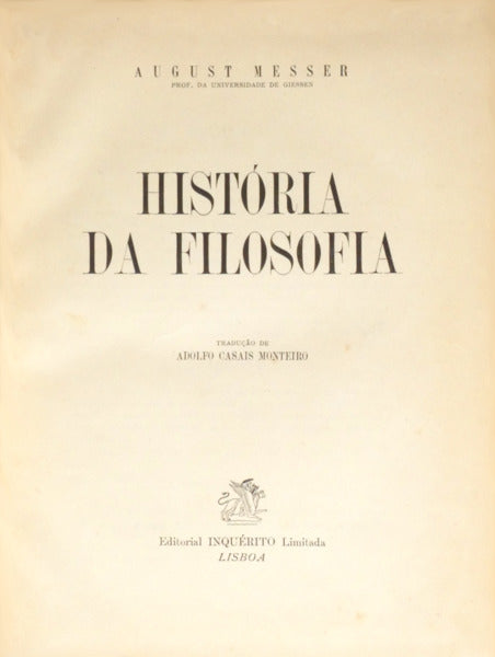 HISTÓRIA DA FILOSOFIA. [2.ª EDIÇÃO]