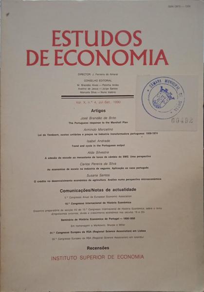 ESTUDOS DE ECONOMIA, VOL. X, N.º 4,  JUL.-SET. 1990.