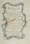 MANUSCRITO - POEZIAS DO Dor. CAETANO JOZÃ‰ DA SILVA SOTOMAYOR,