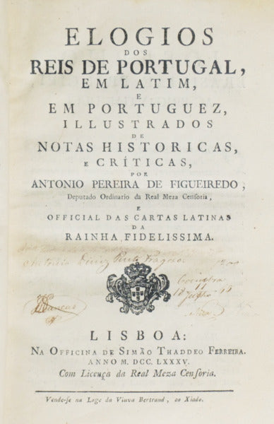 ELOGIOS DOS REIS DE PORTUGAL, ELOGIA REGUM LUSITANORUM
