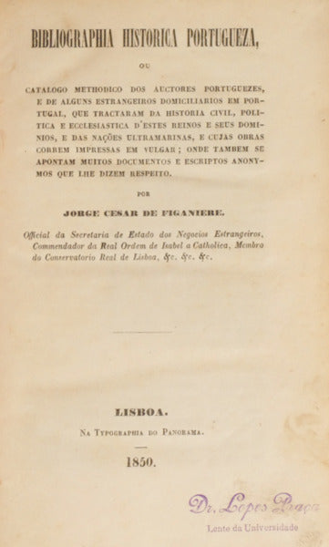 BIBLIOGRAPHIA HISTORICA PORTUGEZA,