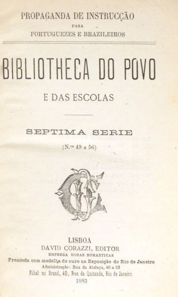 BIBLIOTHECA DO POVO E DAS ESCOLAS, [07.ª] SEPTIMA SÉRIE, N.º 49-56.