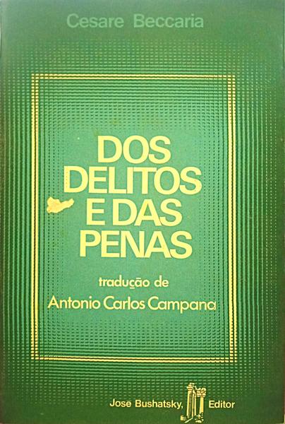 BECCARIA. (Cesare) DOS DELITOS E DS PENAS.