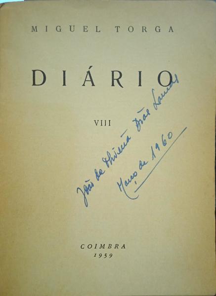 TORGA. (Miguel) DIÁRIO VIII.