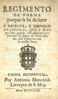 REGIMENTO DA FÃ“RMA PORQUE SE HA DE FAZER A RECEYTA, E DESPEZA, DO CABEDAL,