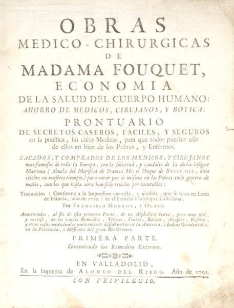 OBRAS MEDICO-CHIRURGICAS DE MADAMA FOUQUET,