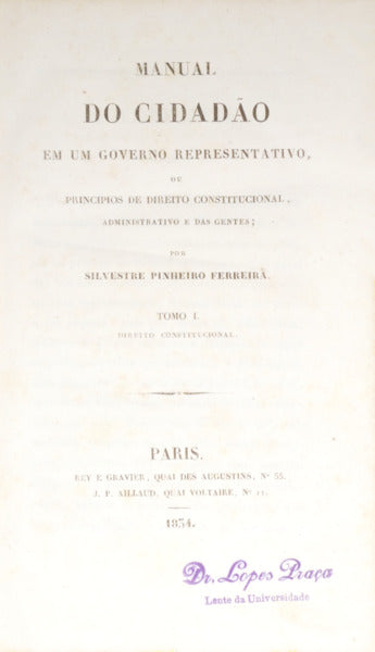 MANUAL DO CIDADÃƒO EM UM GOVERNO REPRESENTATIVO,